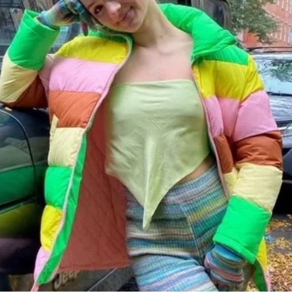 New Rachel Antonoff x Free People Terry Colorblock XS & Med Pink Striped Coat - Picture 7 of 16